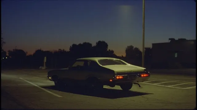 Car at Night with Light Trails