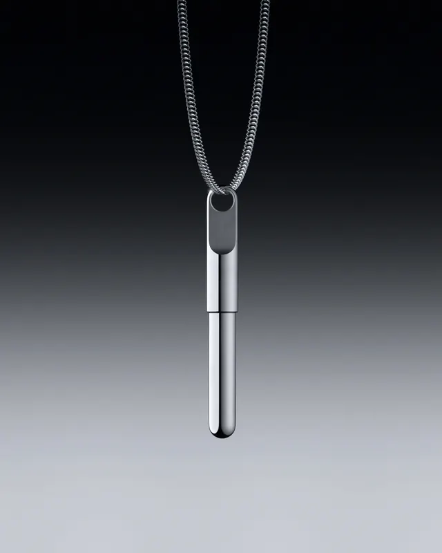 Silver Metallic Pendant Necklace