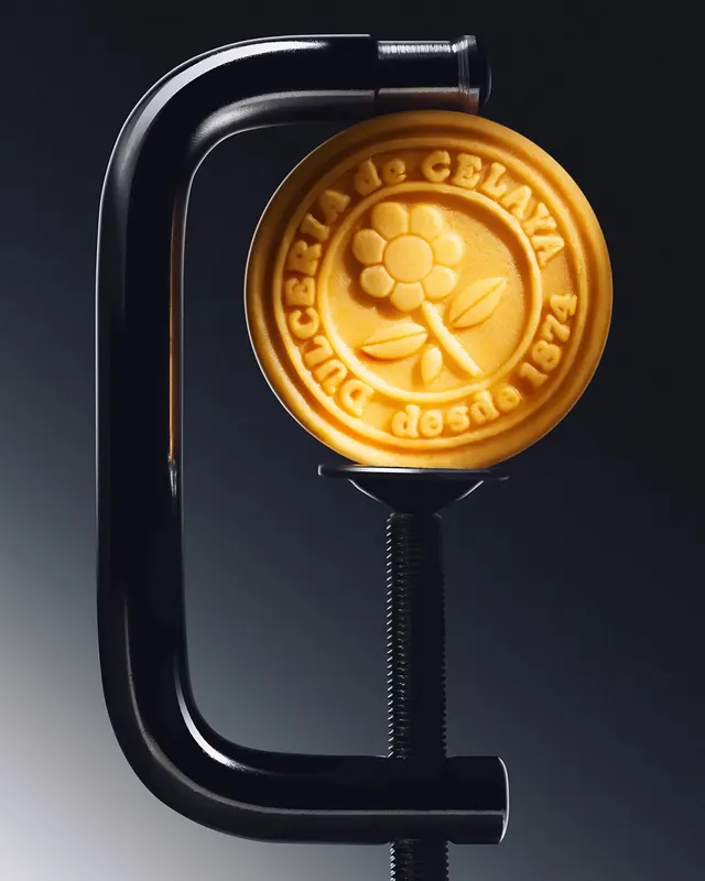 Gold Embossed Seal on Black Hardware