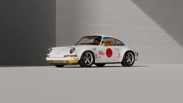 Vintage Car with Graphic Branding
