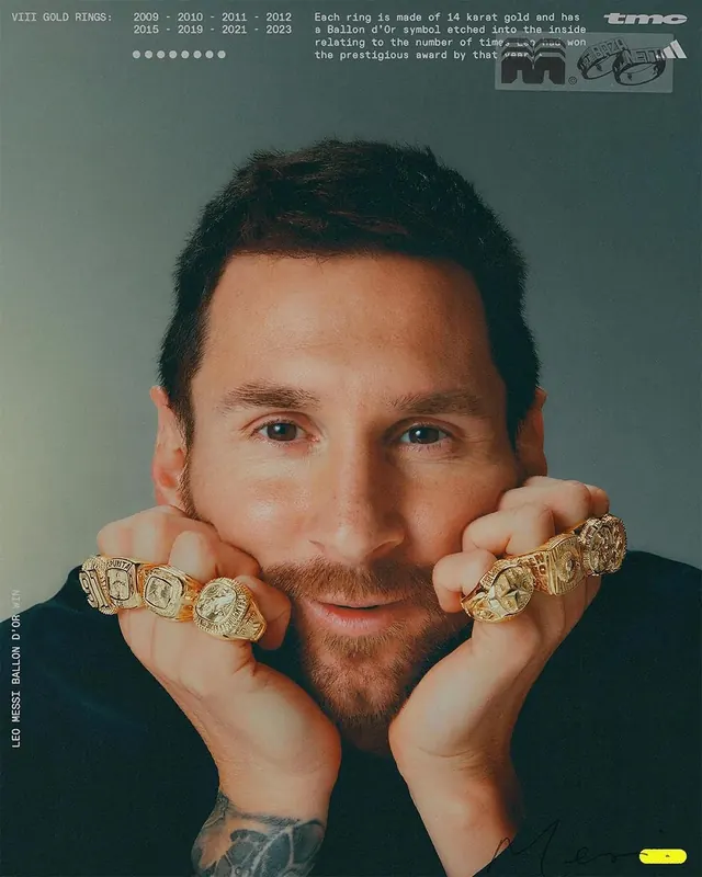 Lionel Messi Portrait with Jewelry