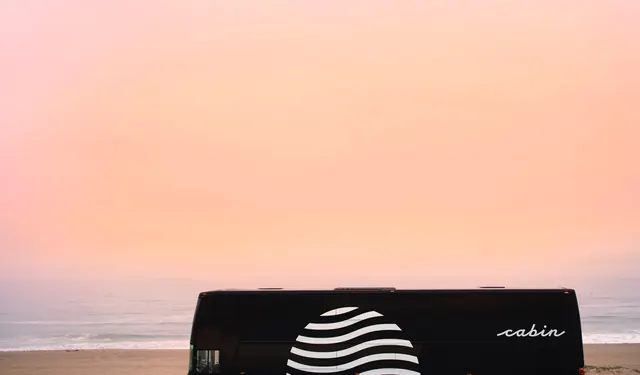 Minimalist Beach Landscape with Logo