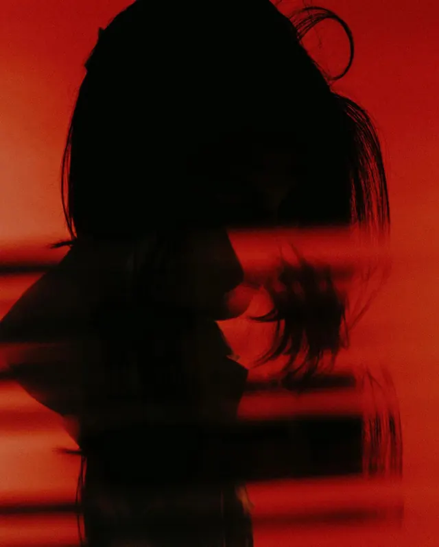 Red Silhouette Portrait
