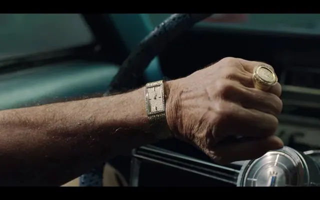 Hand with watches and vintage car, photographic, dark