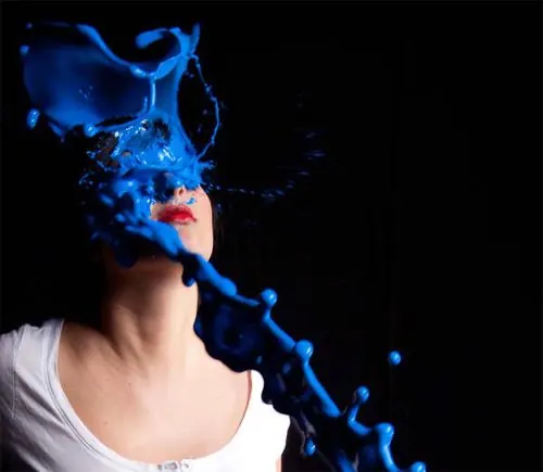 Liquid splash art portrait, 3d-render, abstract, vibrant