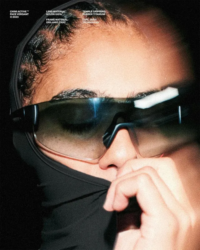 CHIMI sunglasses product detail, photographic, technical, dark