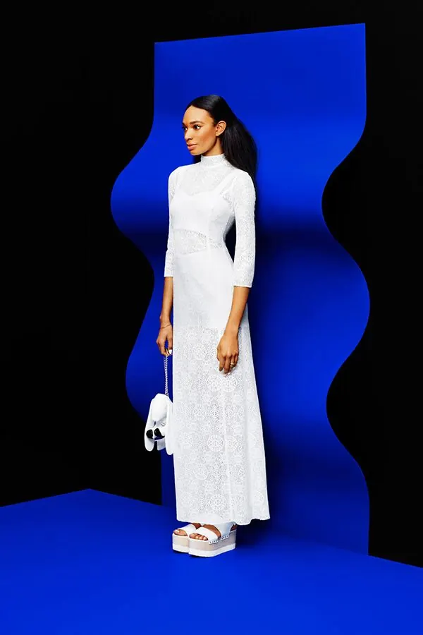 Figure in white against vivid blue abstract backdrop, abstract, 3d-render, dark