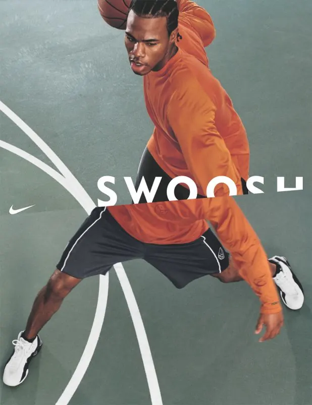 Nike SWOOSH athlete sports photography, photographic, bold, vibrant
