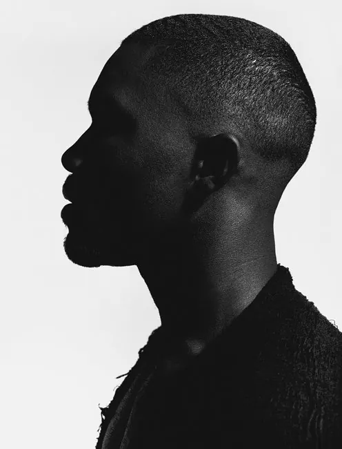 Silhouette portrait with side profile, photographic, minimal, dark