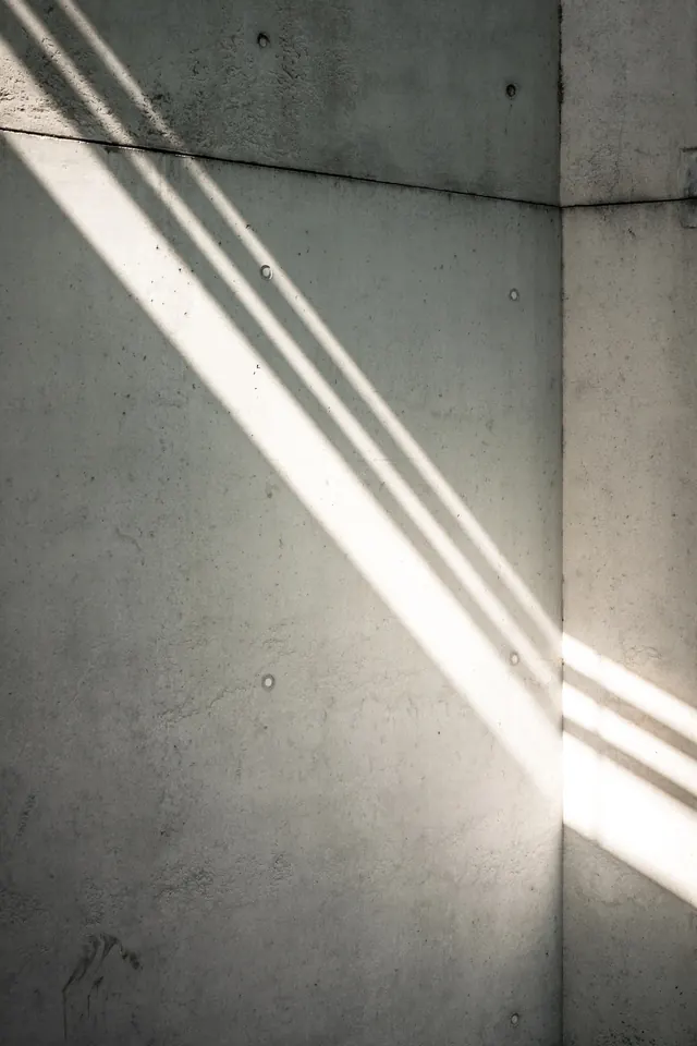 Architectural light and shadow study, photographic, minimalist, light