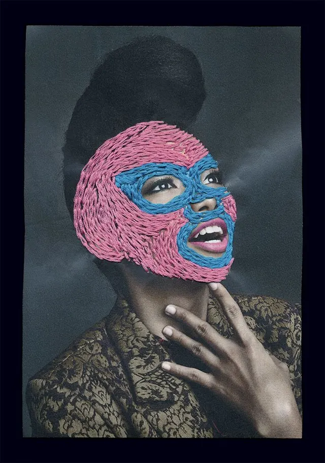 Abstract Portrait with Textured Mask