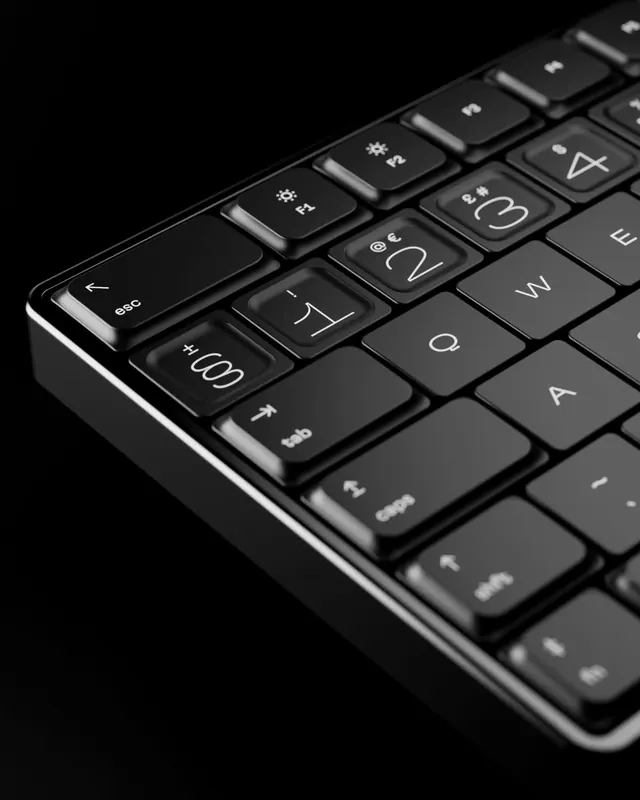 Black and White Keyboard Close-up