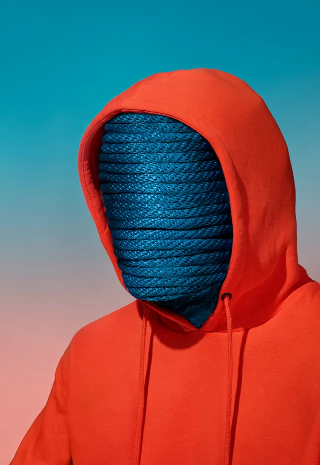 Hooded Figure with Mesh Face