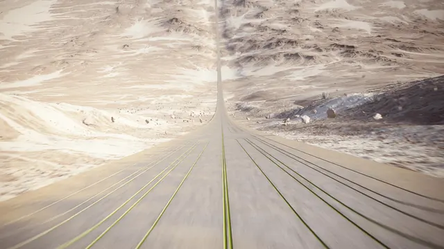 Aerial Perspective of Desert Road