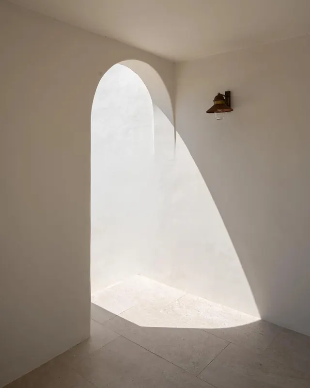 Arched Interior with Sunlight, minimal, organic, light