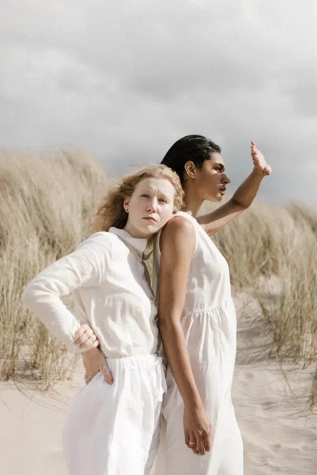 Dune editorial with linen whites, editorial, photographic, light