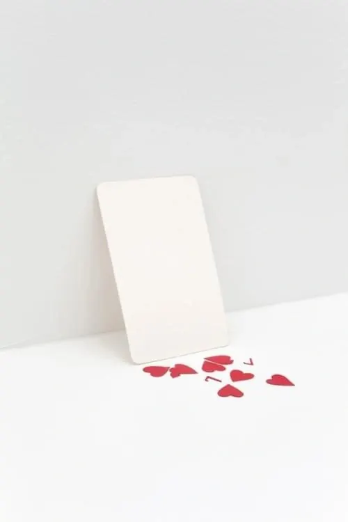 Minimal White Card and Scattered Hearts, minimal, light