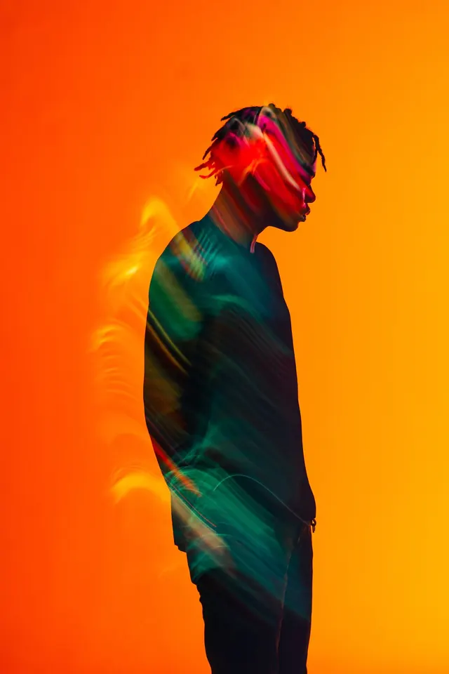 Abstract Portrait with Color Overlay