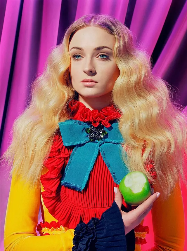 Maximalist editorial fashion portrait, editorial, photographic, vibrant