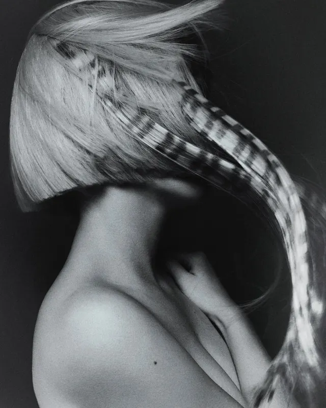 Monochrome Portrait with Motion Blur