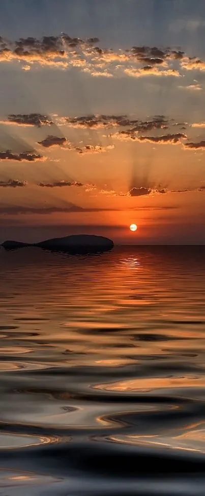 Sunset over Water Reflection