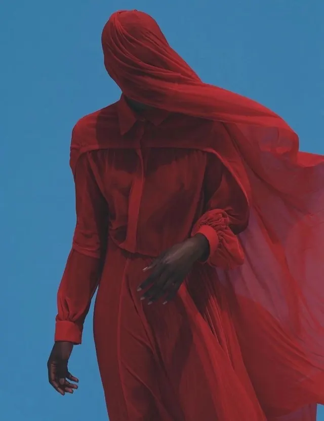 Red Veiled Figure