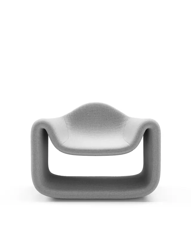 Looping gray lounge chair, minimal, organic, monochrome