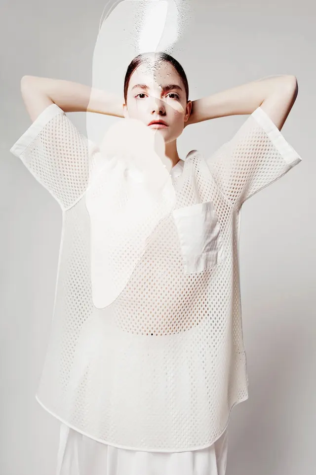 Translucent Mesh Fashion Portrait