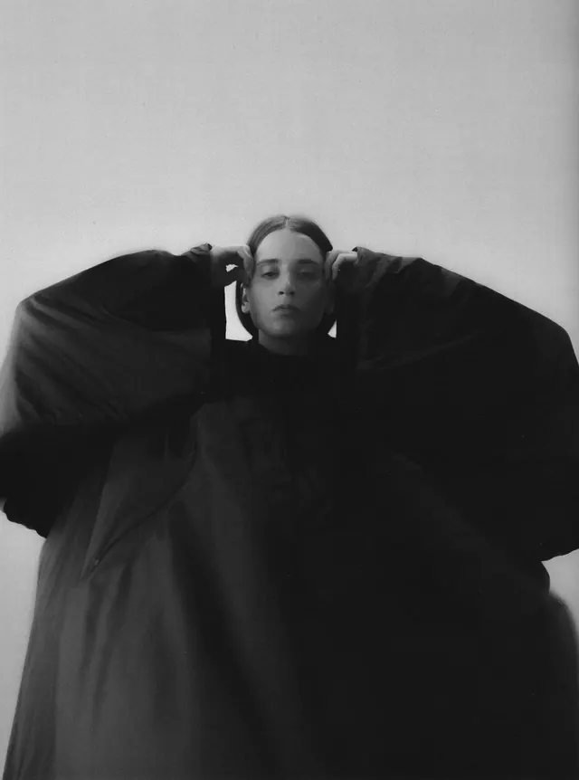 Monochrome Portrait in Oversized Garment