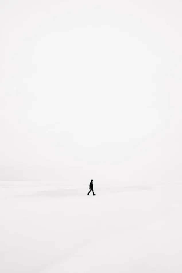 Minimalist Figure in White Space
