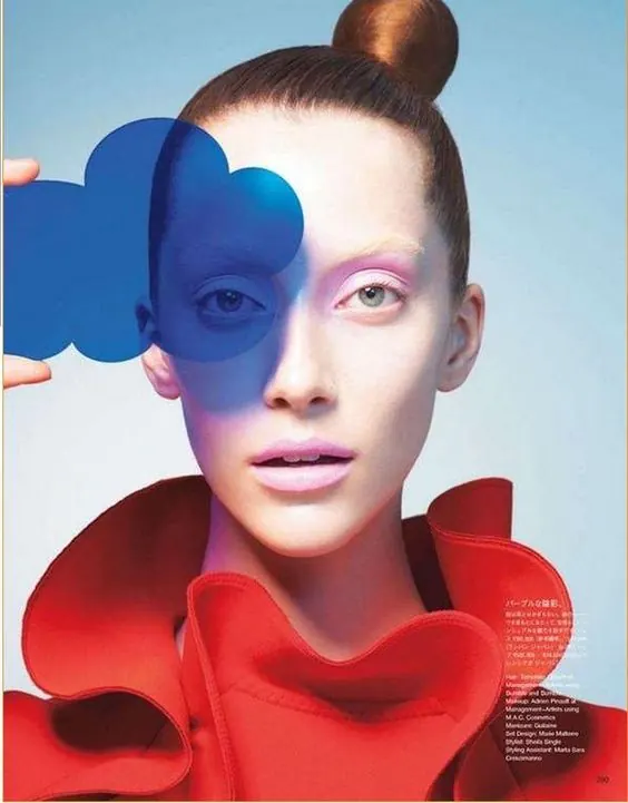 Abstract Portrait with Graphic Overlays, editorial, abstract, vibrant