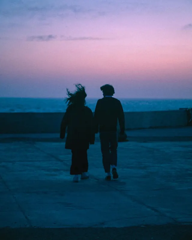 Silhouette Couple at Beach