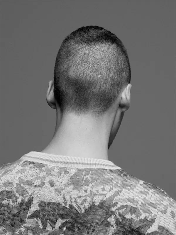 Monochrome Portrait of Person in Knitwear