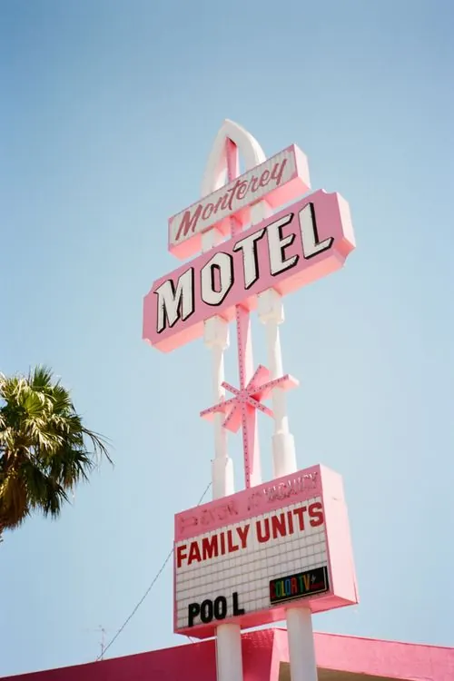Monterey Motel retro pink sign, retro, vibrant