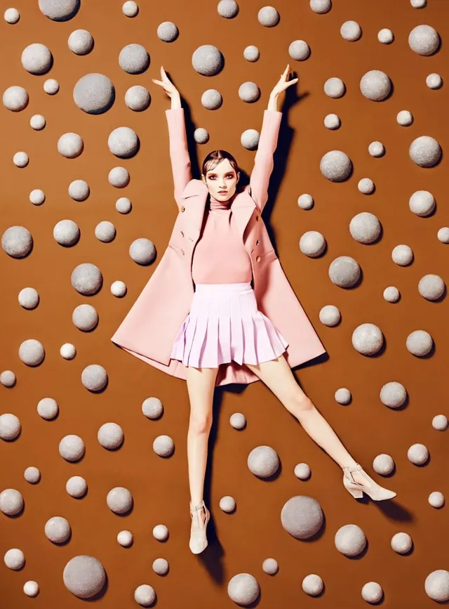 Fashion Editorial with Geometric Pattern