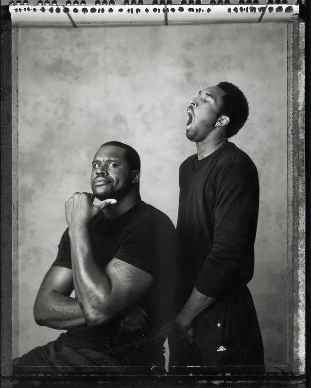 Black and White Portrait of Two Men