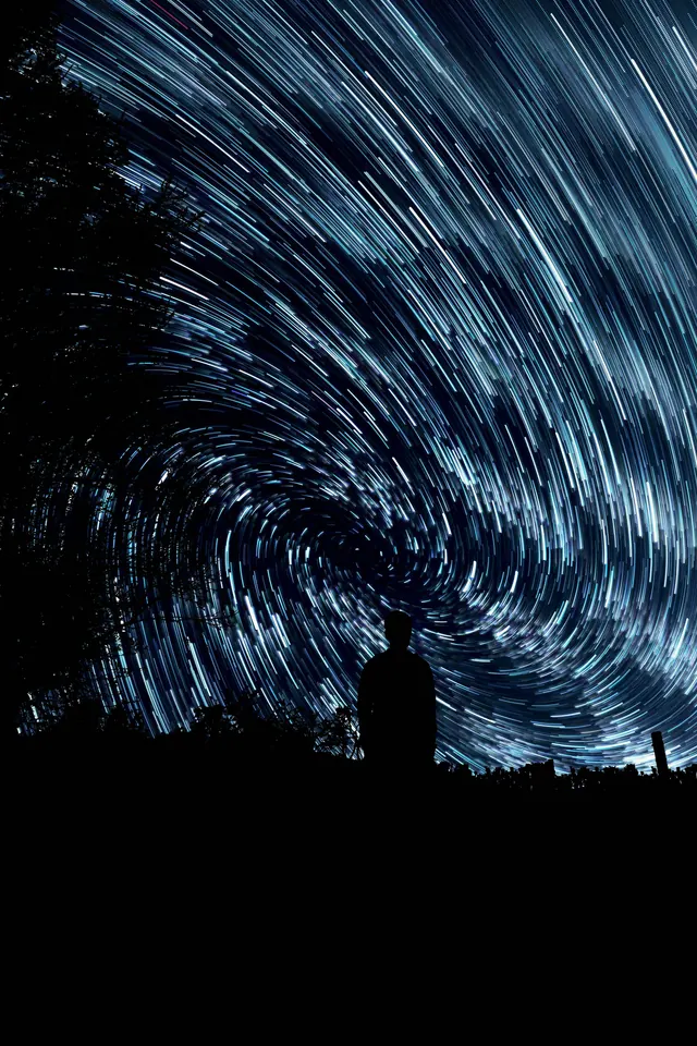 Star Trail Night Landscape