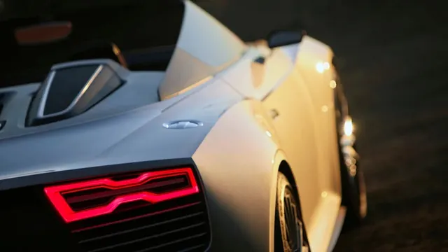 White Sports Car Night Shot