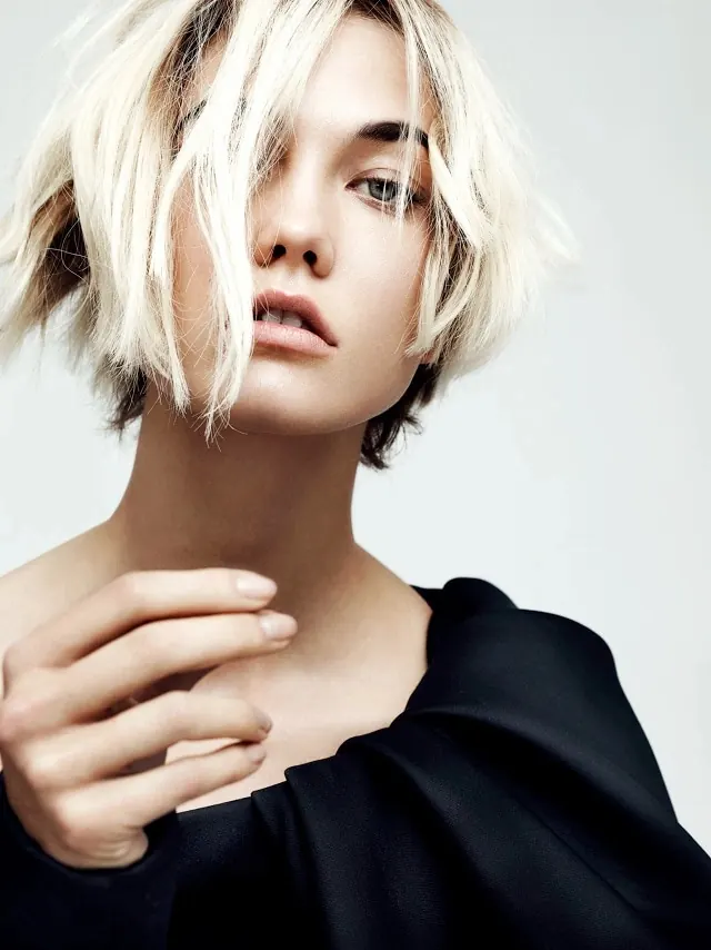 Portrait of a woman with blonde hair