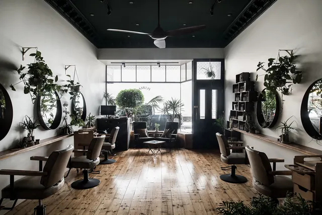 Plumage Salon interior, minimal, organic, light