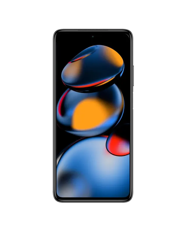 Phone with abstract 3D orbs, 3d-render, dark-mode, dark