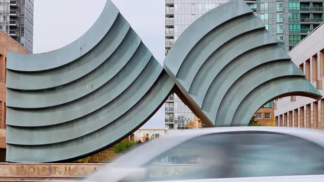 Wave-form concrete architectural structures, technical, minimalist, cool