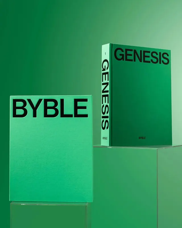 BYBLE brand book color study, monochrome, minimal, vibrant