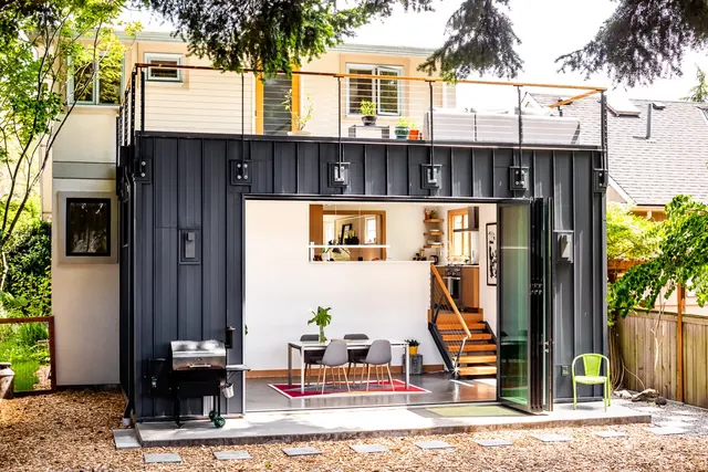 Contemporary modular residential architecture, minimal, technical, light