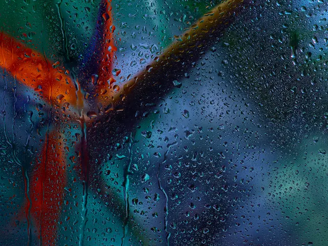 Water droplet abstract photography with gradient light, photographic, abstract, vibrant