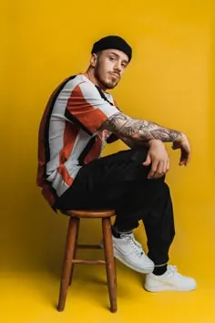 Male portrait studio photography, photographic, minimal, warm