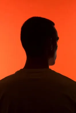 Silhouette Portrait in Orange Gradient