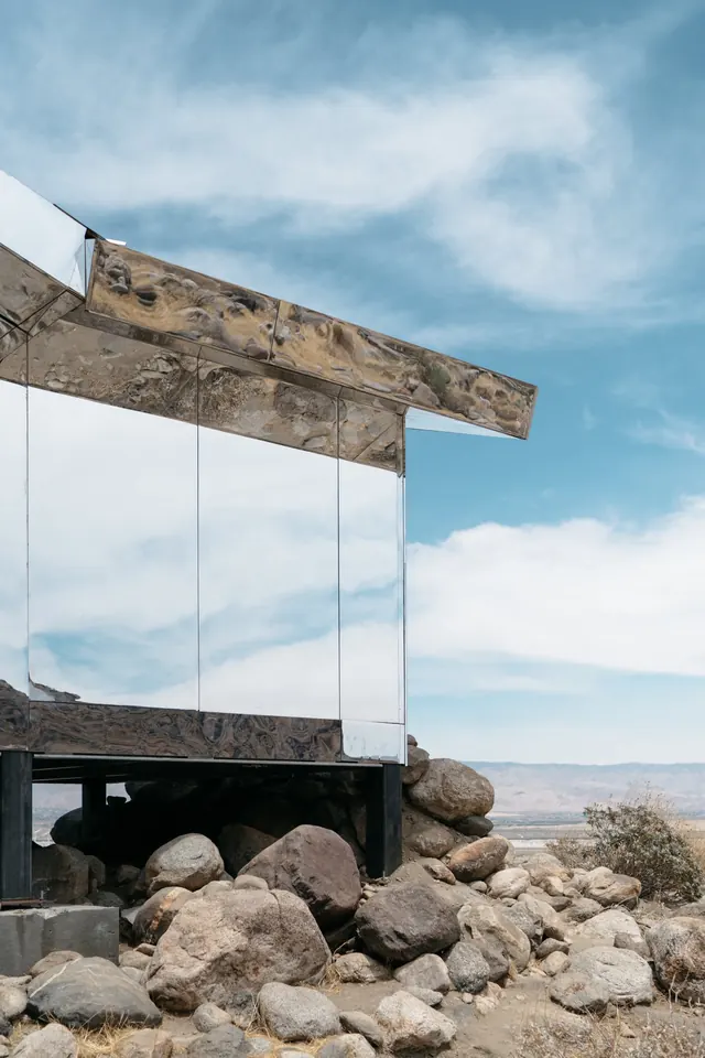 Modern Architectural Structure with Glass and Stone