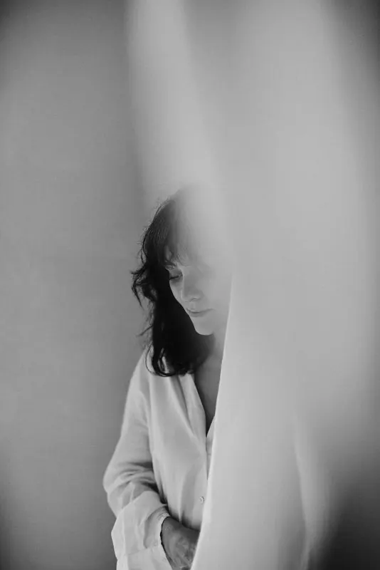 Charcoal Portrait Study, minimalist, photographic, light