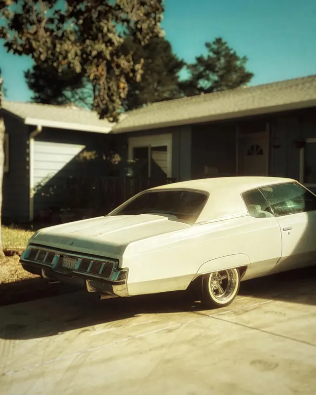 Vintage White Sedan Exterior